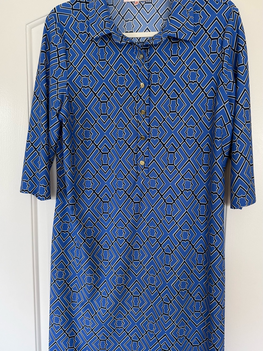 Jude Connally Blue Geometric Mini Dress